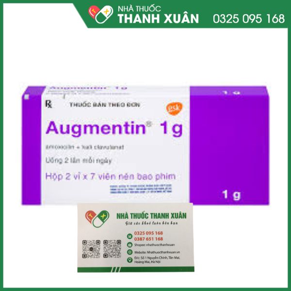 Augmentin 1g điều trị nhiễm khuẩn